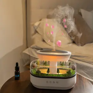 Rain Drop Humidifier, Rain Diffuser with Music, Ultrasonic Aromatherapy Diffuser, 7 Color Night Light, 250ML Cloud Humidifier