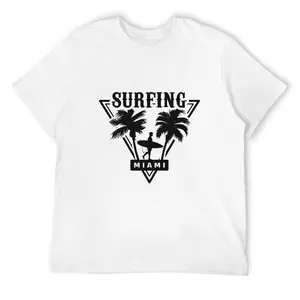 Men's  Surfing T-Shirt, 180g Heavyweight Cotton,  Tree Graphic Tee, Beach Summer Streetwear Top, Ocean Waves Surfboard Print Shirt, Cool Casual Vacation Tee,flamingo merch,big deborah,elwood clothing,silverfish clothes,funny shirts,deo merch