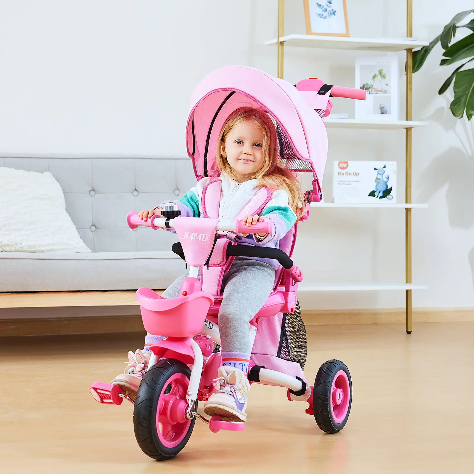 JMMD 7-in-1 Folding Toddler Tricycle (18 Months-5 Years) - Metal