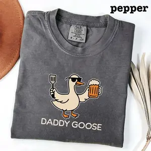 Daddy Goose Funny T-shirt, Father's Day Gift, BBQ Beer Shirt, Silly Goose tee, Summer Party, shirt for dad, shirt for grandpa-men's shirts-Gift For father-dad shirts