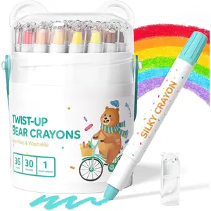 36 Color Twist Crayons for Toddlers 1-3 and Kids 4-8, Non-Toxic Washable Crayons 2-4, Ultra-Silky Easy-Grip Art Supplies, Ideal Coloring Gift for Boys and Girls