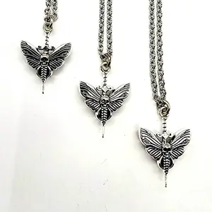 Death's Head Hawkmoth Dagger Necklace // Stainless Steel Chain