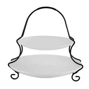 Gracious Dining 2 Tiered Serving Set with MetalRack