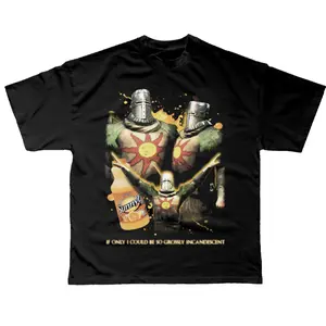 Solaire X Orange Juice T-Shirt, Game x Drinks Tee, Gifts Shirt, Unisex Vintage Graphic Tees Gothic Grunge Y2k Emo Scene Amity Affliction Style Clothes Men Women Streetwear