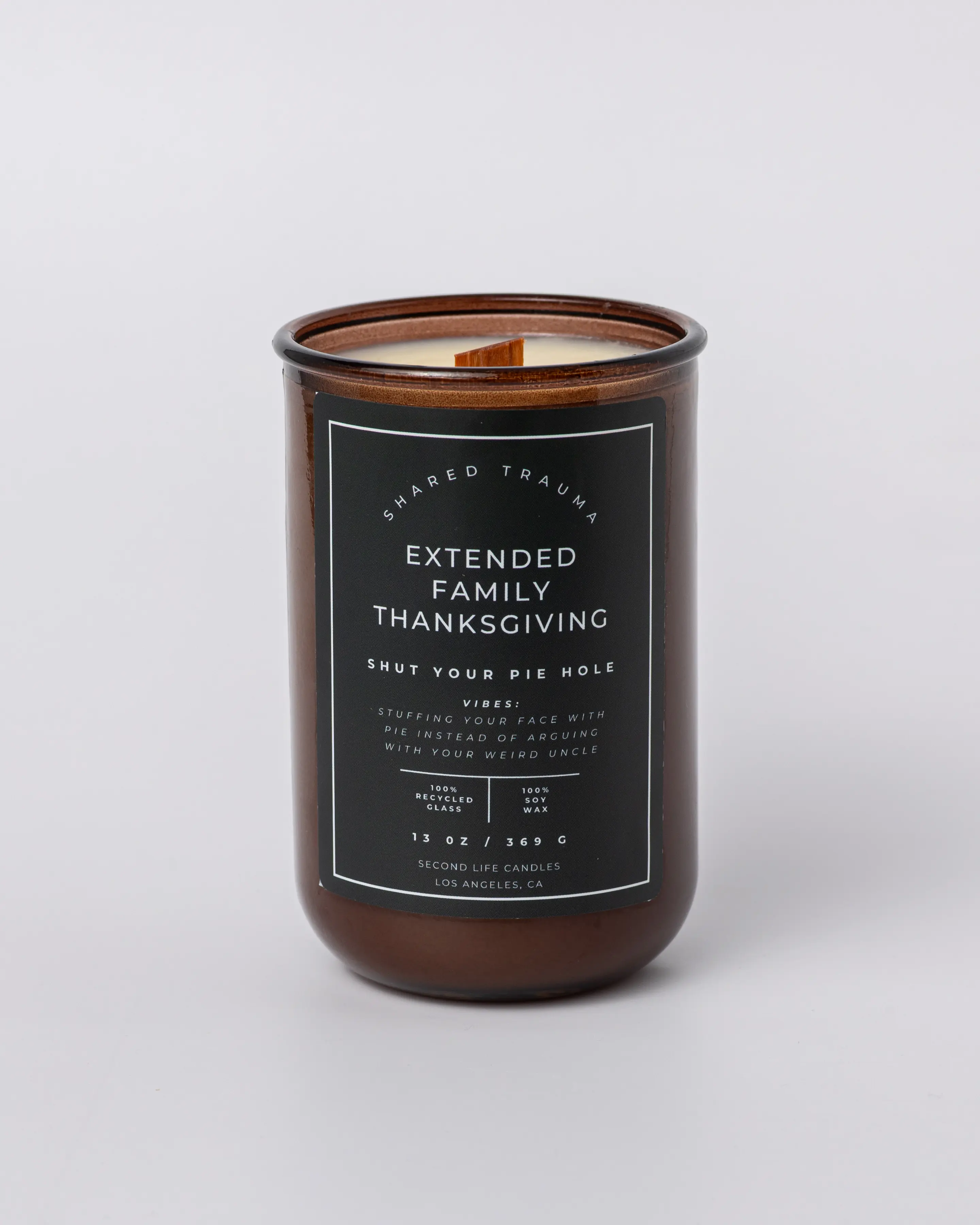 Extended-Family Thanksgiving Candle - Shared Trauma" 13 oz. wood wick soy luxury candle gift Aroma Decor