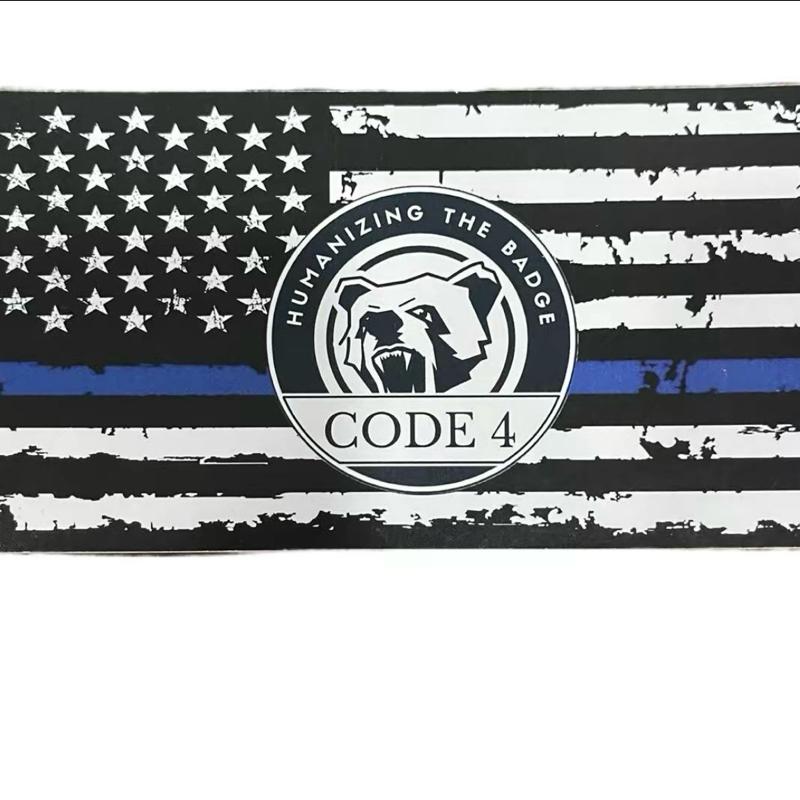 1 Piece Thin Blue Line Flag Código 4 Humanizing the Badge Bandera Línea Azul para Auto y Hogar American Flag Design