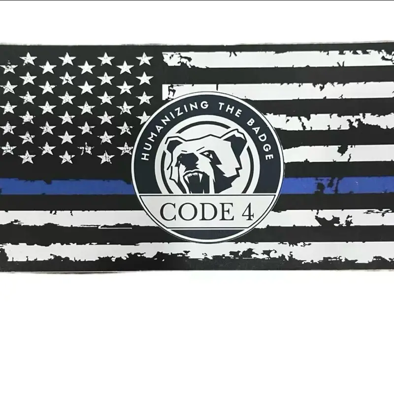 1 Piece Thin Blue Line Flag Código 4 Humanizing the Badge Bandera Línea Azul para Auto y Hogar American Flag Design