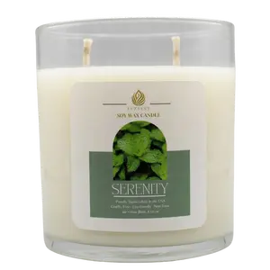 Luzsant SERENITY Soy Wax Candle - 40-Hour Burn, 12% Fragrance, Eco-Friendly & Cruelty-Free, Handcrafted in the USA, Lemon & Jasmine Scent