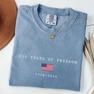 Comfort Colors America 250th Birthday Tshirt – July 4, 2026, Independence Day Shirt, Celebrate 250th Anniversary Shirt Usa Flag Tee 4th of July Shirt Patriotic Gift