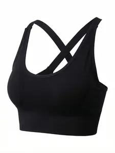 O2K4 Oxygen Yoga Workout Sports Bras Yoga Camisole Sleeveless Double Lined High Impact Workout Gym Active wear Bra