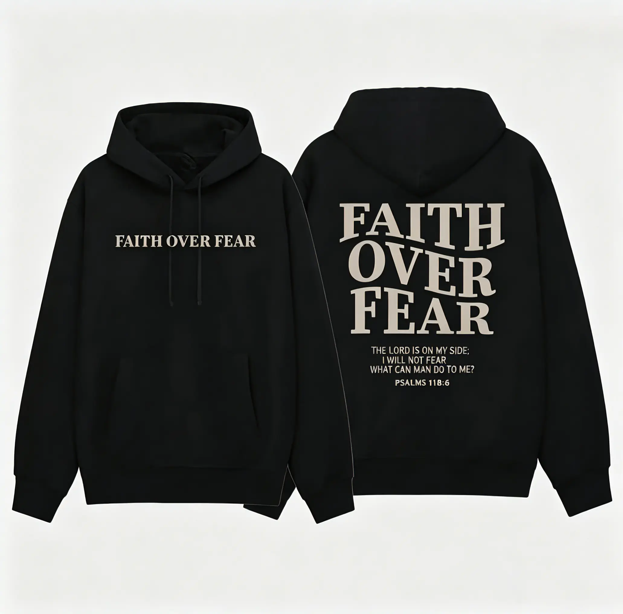 Faith Over Fear Christian Hoodie, Christian Sweatshirt, Jesus Hoodie, Trendy Hoodie, Bible Verse Sweater, Aesthetic Clothes, Aesthetic Hoodie Casual Comfy Pullover