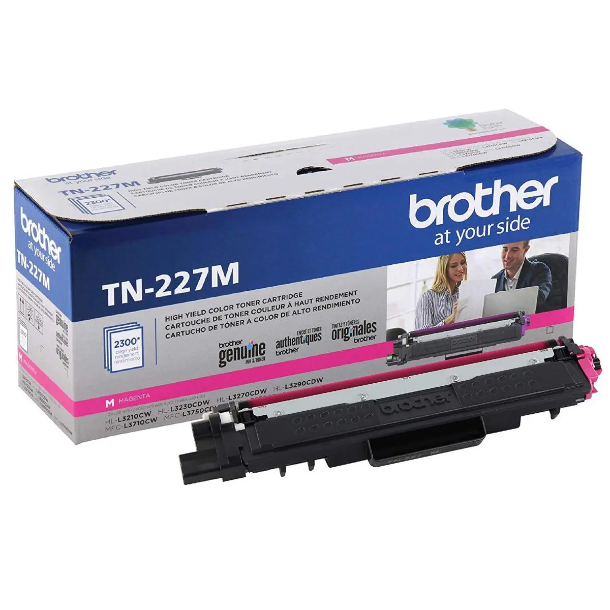Genuine Brother TN227M High-Yield Toner Cartridge - 2300 Pages Yield, Magenta, Compatible with Laser Printers, Authentic Replacement Part, 227M