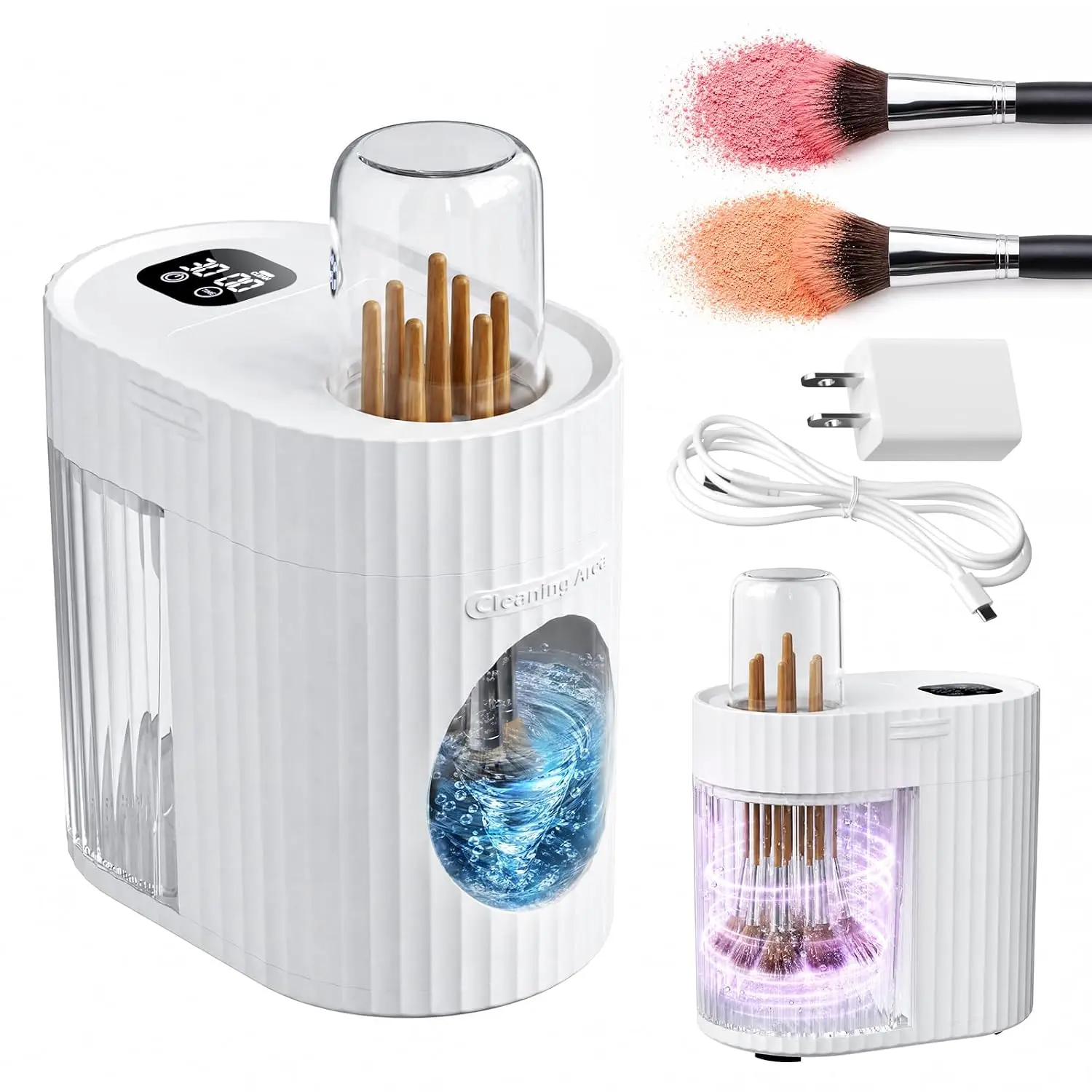 3 IN 1 Electric Makeup Brush Cleaner & Dryer, Automatic USB Deep Cleaning Machine, Portable Quick Clean & Dry [No Need to Remove Makeup Brushes], Fits Most Brush Sizes