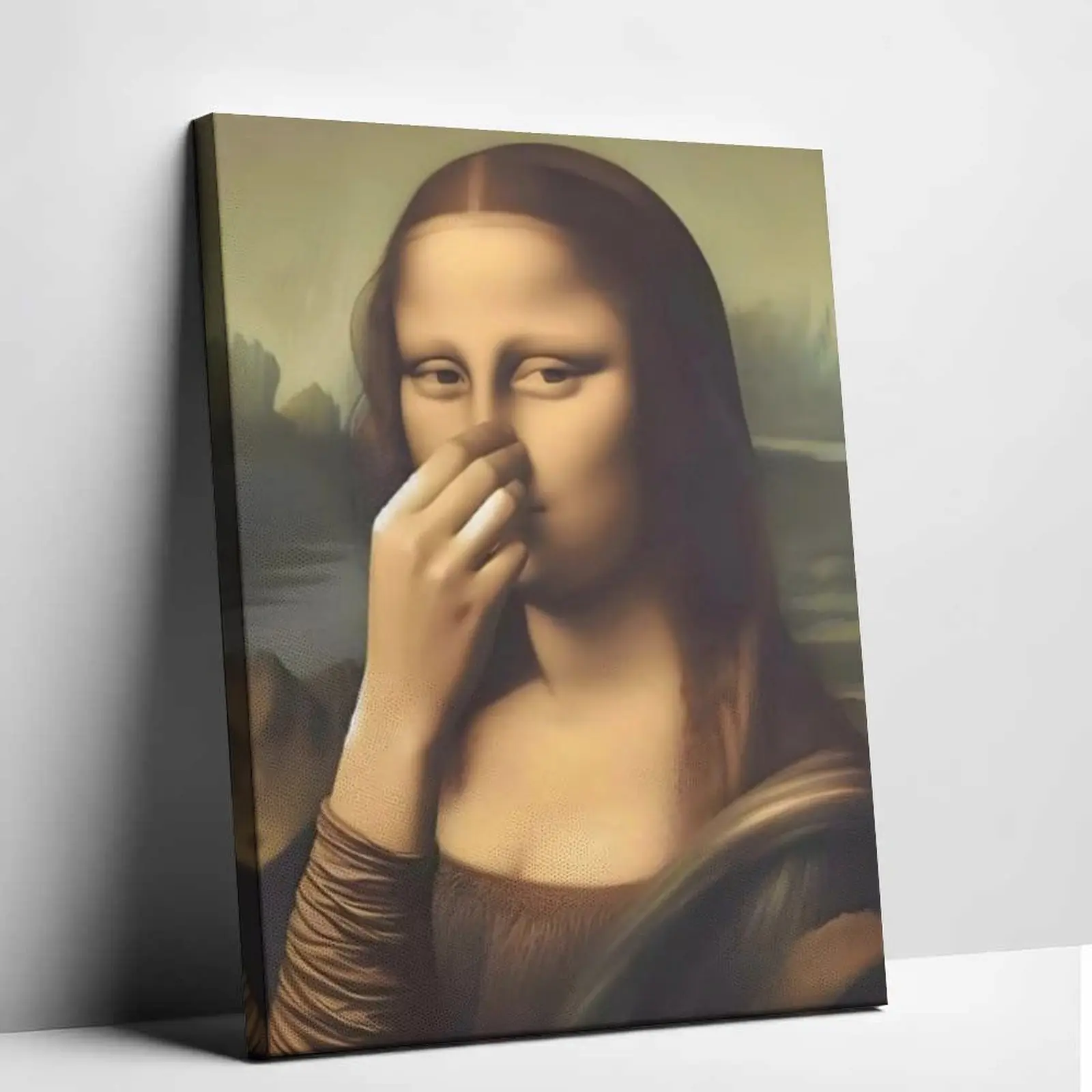 Funny Mona Lisa Parody Frameless Paper Prints Multi-Size Set - 8x12in, 20x30in, Bedroom Decor, Funny Decor, Bathroom Home Decoration, Unique Gift Option for Home Supplies