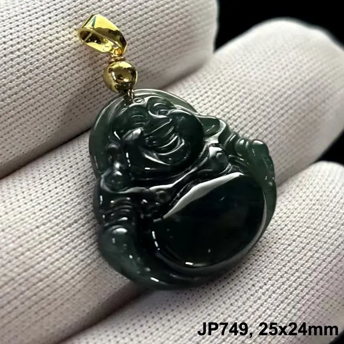 'Buddha Happy' Jade Pendants
