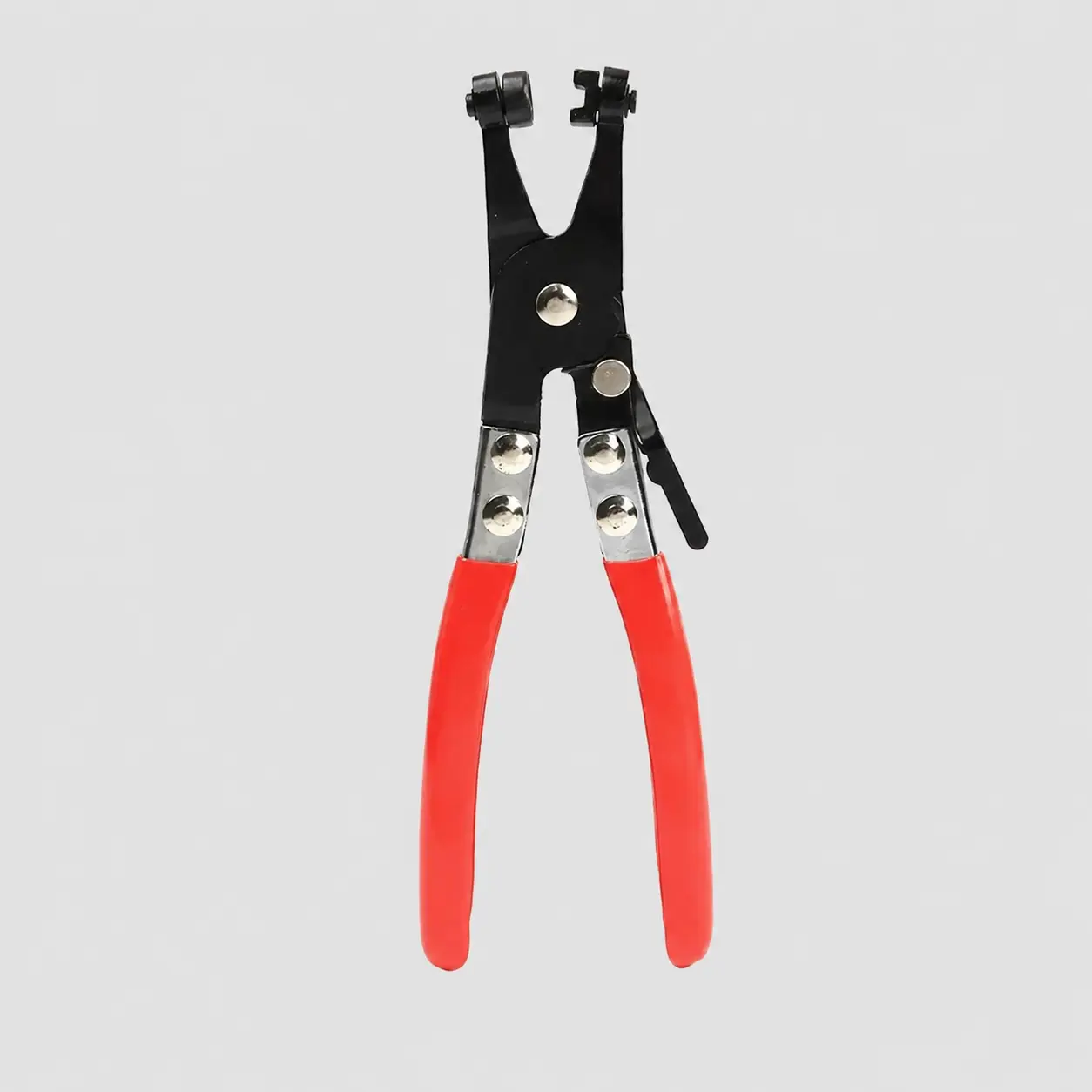 Professional Locking Pliers, Auto Radiator & Fuel Line Hose Clamp Pliers with Quick-Lock Ratchet, Anti-Slip Red Grip Handle