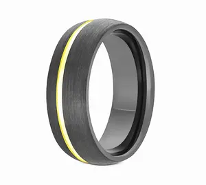 The Baruch Tungsten Carbide Men's Wedding Band Ring, 8mm Width, Cobalt-Free, Hypoallergenic, Brushed Finish