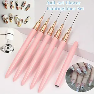 Nail Art Brush Set, Long Nail Art Line Brush, Manicure Gel Fine Design Brush Set, Gel Polish Painting Pen, Nail Art Brush