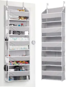 Over Door Organizer with 5 Large Pockets 10 Mesh Side Pockets 44 lbs Weight Capacity Hanging Storage with Clear Window K Pack Hangable