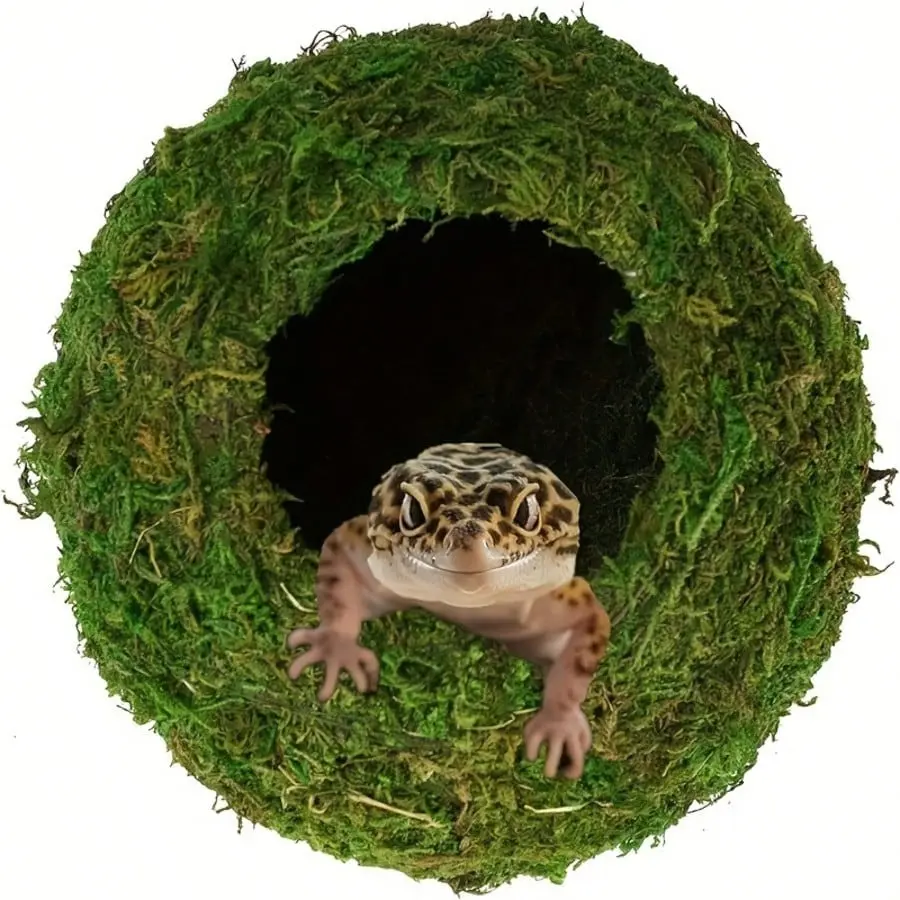 Artificial Moss Cave for Snakes, Ball Pythons, Bearded Dragons, Leopard Geckos, Reptile Habitat Accessories, Pet Supplies, Durable, Easy Maintenance, Healthy Environment