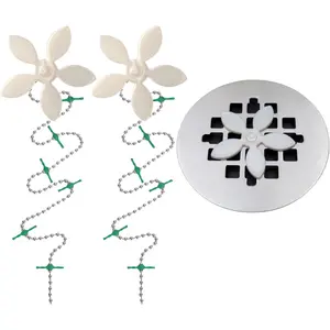DrainWig Shower Drain Hair Catcher – Disposable Bathroom Hair Trap, Easy to Install in Shower Drain Cover, Helps Prevent Clogs – As Seen on Shark Tank – White Flower (2-Pack)