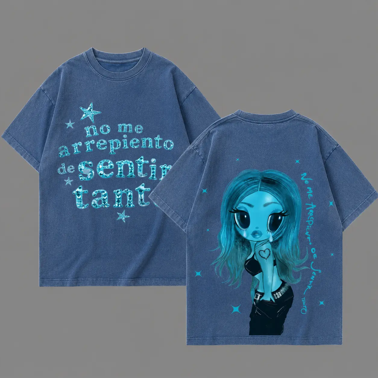 Vintage New Album No Me Arrepiento De Sentir Tanto Premium Washed Tee - La Bichota Latin Queen Washed Hoodie, Latin Pop Concert Tour Merch, Cute Festival Summer Shirt, Unisex Gift for Latin Fans