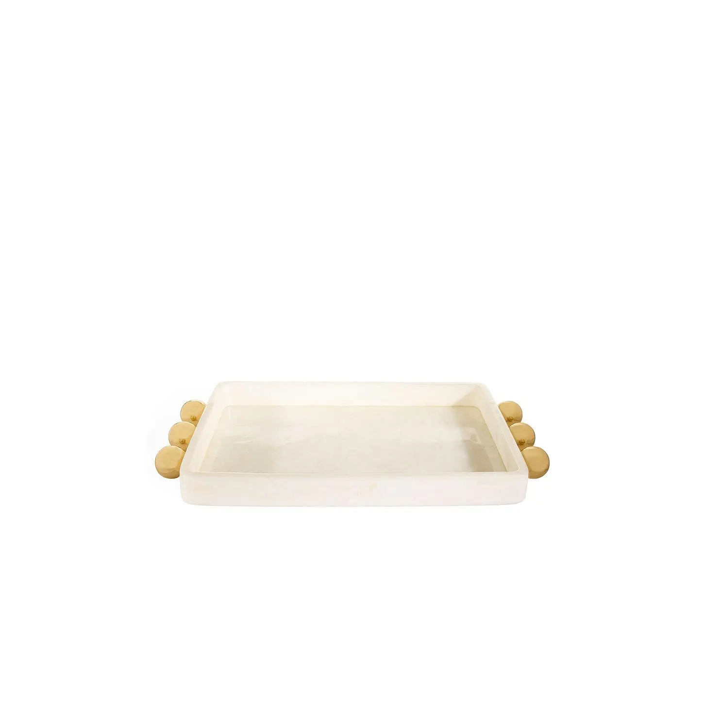 Jonathan Adler Fontana Tray in White & Brass