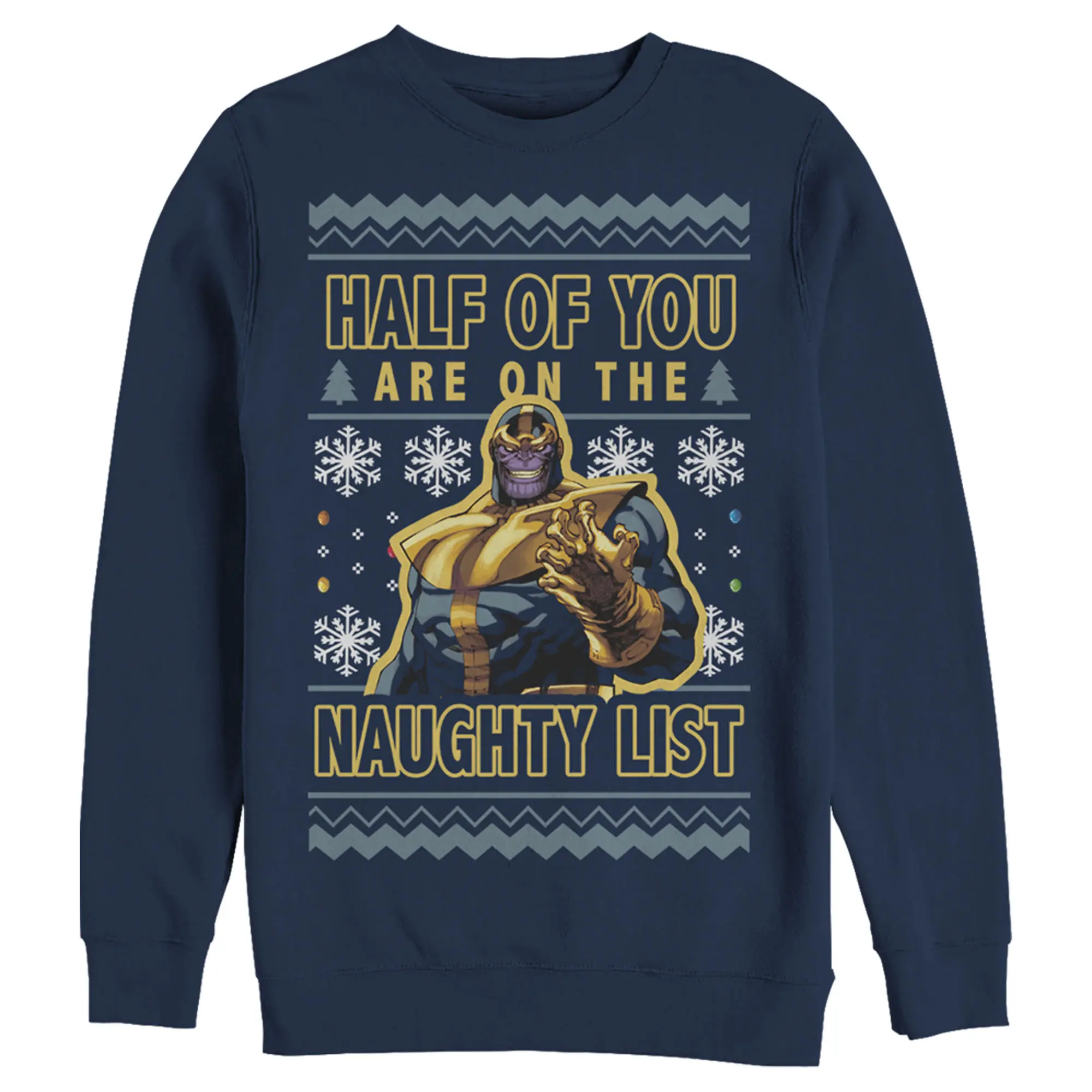 Men's Marvel Ugly Christmas Thanos Naughty List Sweatshirt