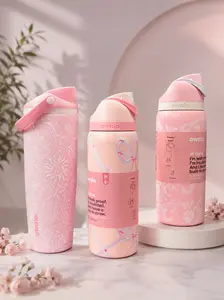 Owala Pink Bottle Set – 3 Styles FreeSip Insulated Water Bottles, Leak-Proof Lid, Built-In Straw, Cute Pastel Design for Gym, School, Office & Travel