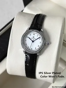 Women's Vintage Watch, Silver Color Stainless Steel Case, Ipg Plated, Waterproof Wrist Watch 50m, High-Quality Quartz, Elegant Business Style