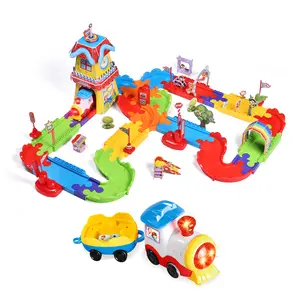 189 Pcs Train Set for Kids With Flexible Railway Tracks Lights And Sounds For Boys Girls