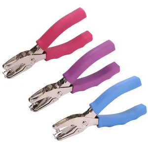 1/4 Inch Single Hole Punch 3 PCS, 6 Sheet Capacity with Soft Grip Handles, Perfect for Home Office School Supplies Labels Greeting Cards