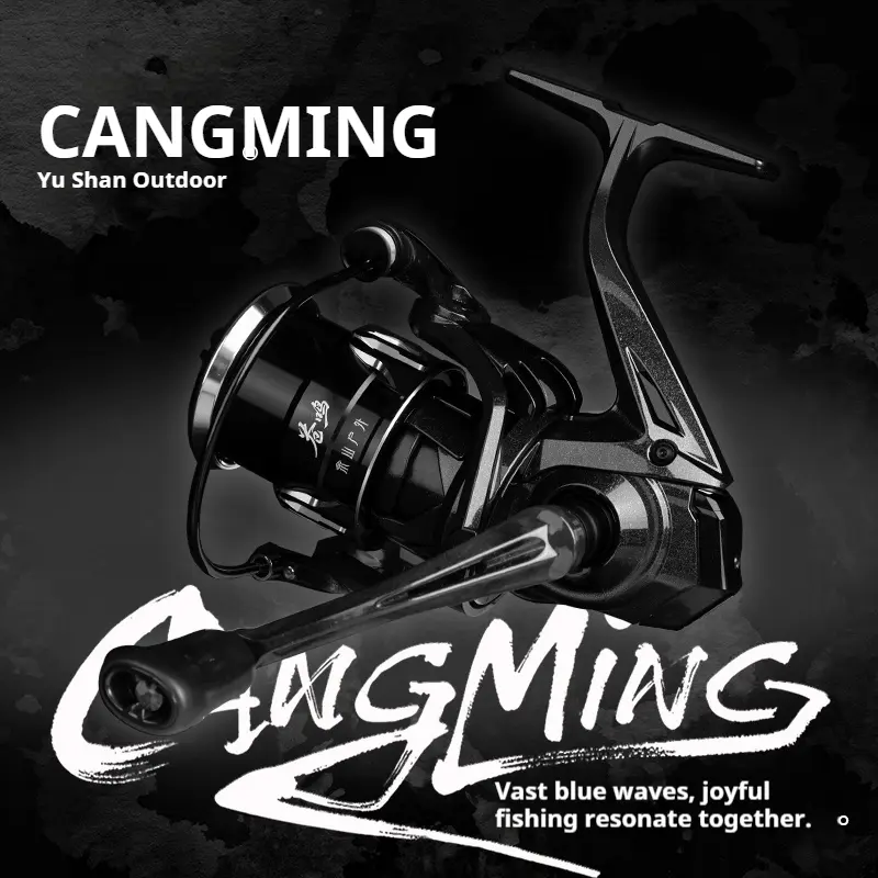 Yushan Outdoor CangMing Spinning Reel Long-CastPrecision Line Management Metal Sloped Spool LightweightBuild Saltwater & Freshwater Ready 1000S-3000SDual/Single Handle Options