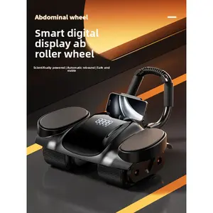 [Large LCD Digital Display] Automatic Rebound Abdominal Wheel, Abdominal Muscle Exercise Machine Fitness Equipment, Abdominal Muscle Training Artifact