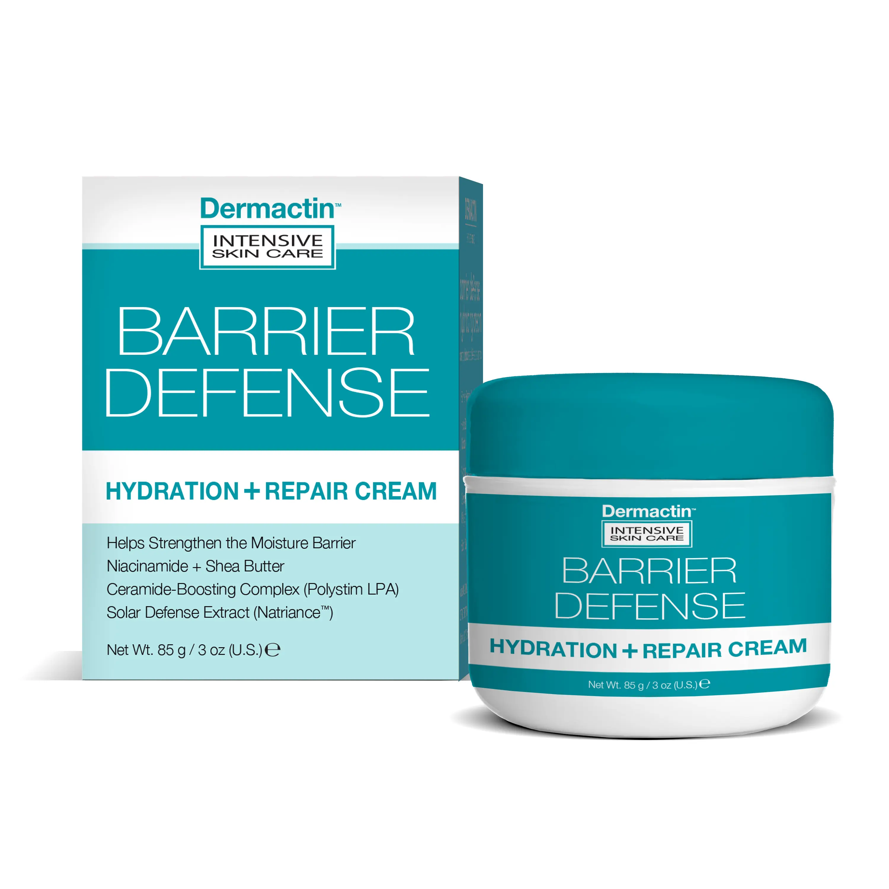 Dermactin Barrier Defense Hydration + Repair Cream | Niacinamide, Shea Butter & Hyaluronic Acid Moisturizer 3 oz