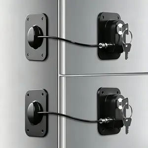 LMMAKE ABS Plastic Refrigerator Lock with Keys for Kitchen Freezer Air Oven Air Fryer Cabinets Drawers Windows Doors Secure Easy Installation Options