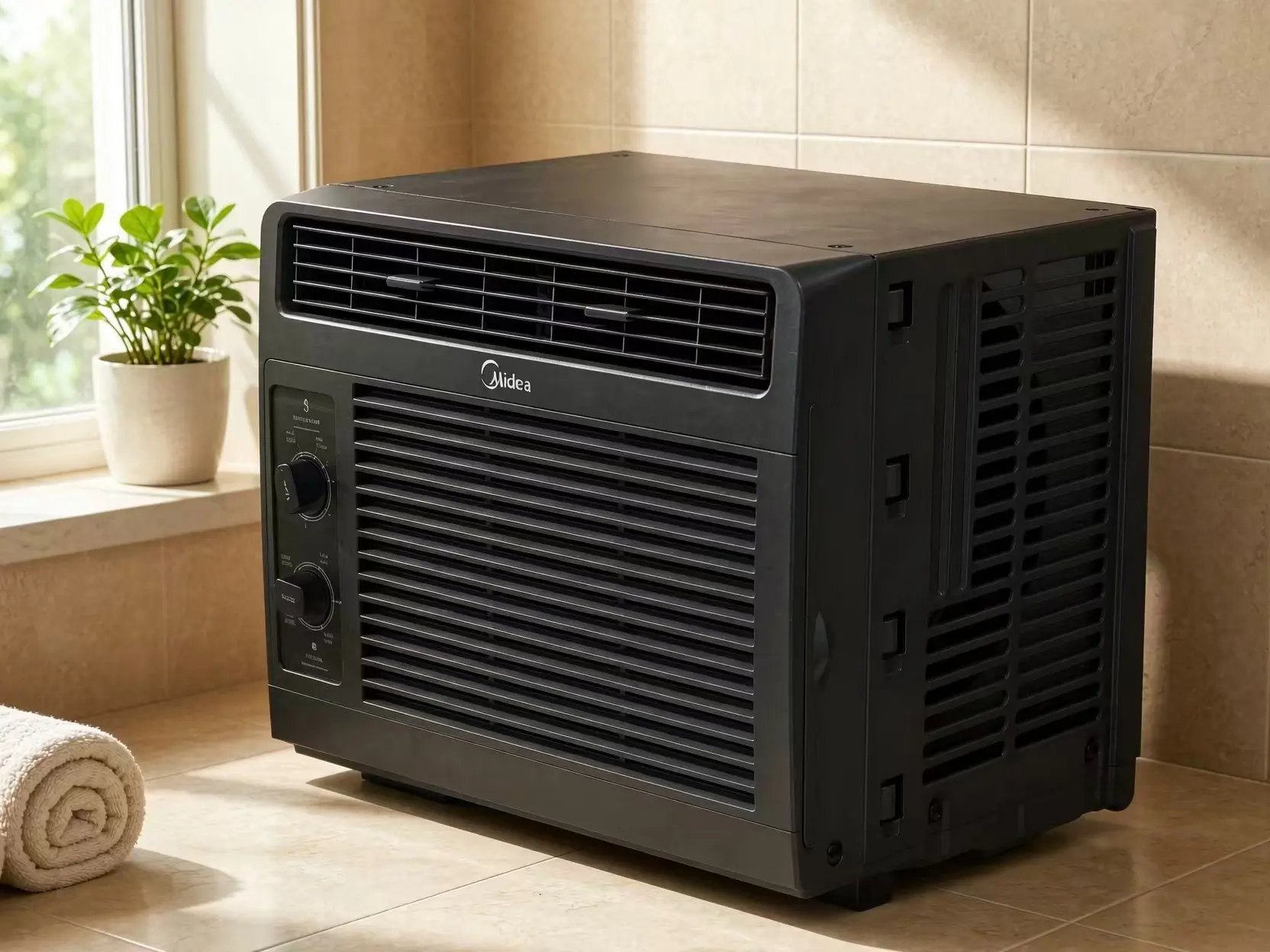 Midea 5,000 BTU Window Air Conditioner – Used Like New, 110V Manual Dial, High Efficiency AC Unit for Small Rooms up to 150 Sq.Ft., Easy Install, Washable Filter
