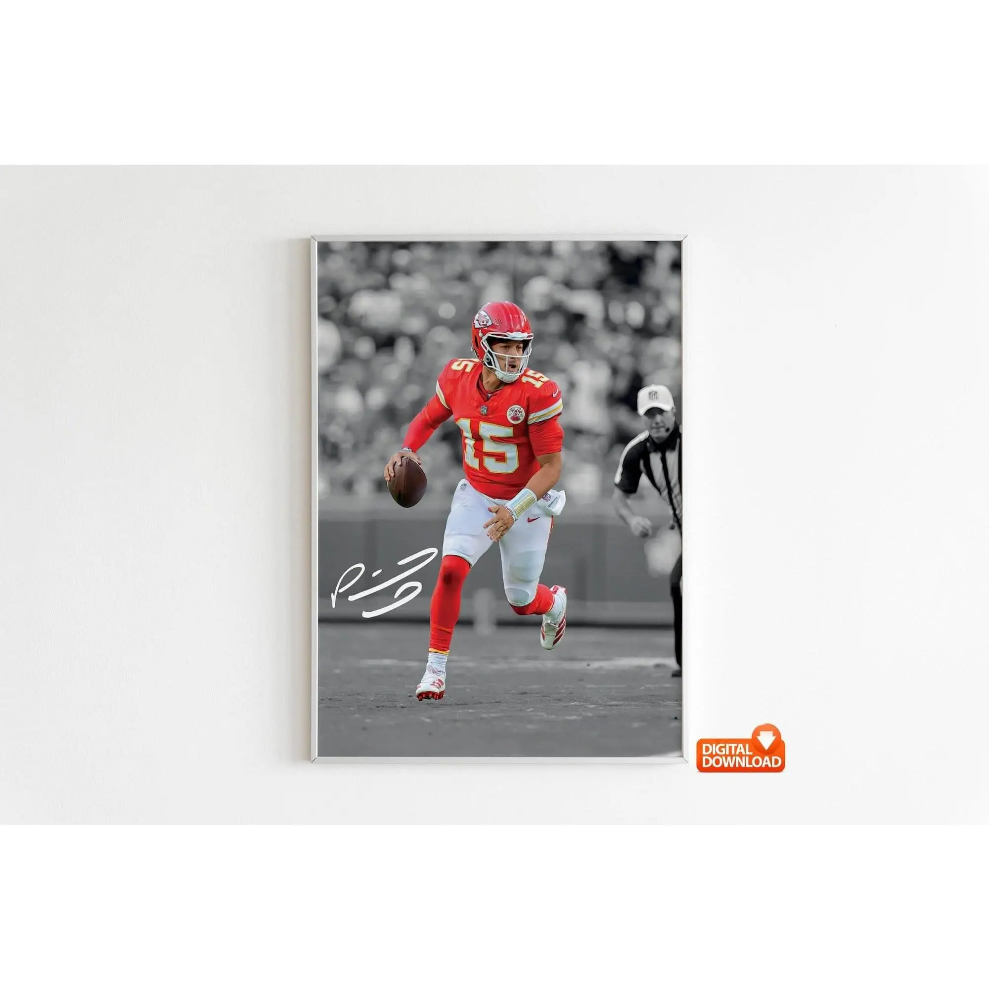 Patrick Mahomes Poster, Signed Football Poster, Best Gift For Fans( Unframed - Print Only )