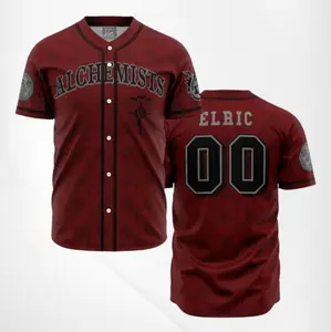 Alchemists Elric Fullmetal Alchemist Anime Baseball Jerseys | Cool Summer Anime Vibes for Men & Fans
