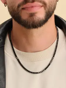 4MM black zircon necklace, hip-hop jewelry accessory, daily wear, birthday gift, copper-inlaid zircon material, stable and does not fade, Fashion Necklace