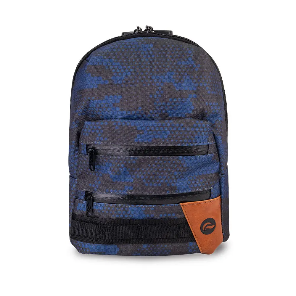 Mini - Cosmic Blue Digital Camo 100% SMELL PROOF LOCKABLE DOUBLE ZIPPER MINI BACKPACK