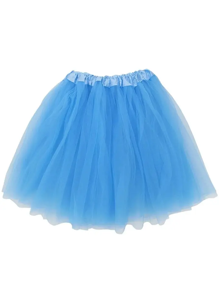 Light Blue Plus Size Adult Tutu Skirt - Women's Plus Size 3- Layer Basic Ballet Costume Dance Tutus