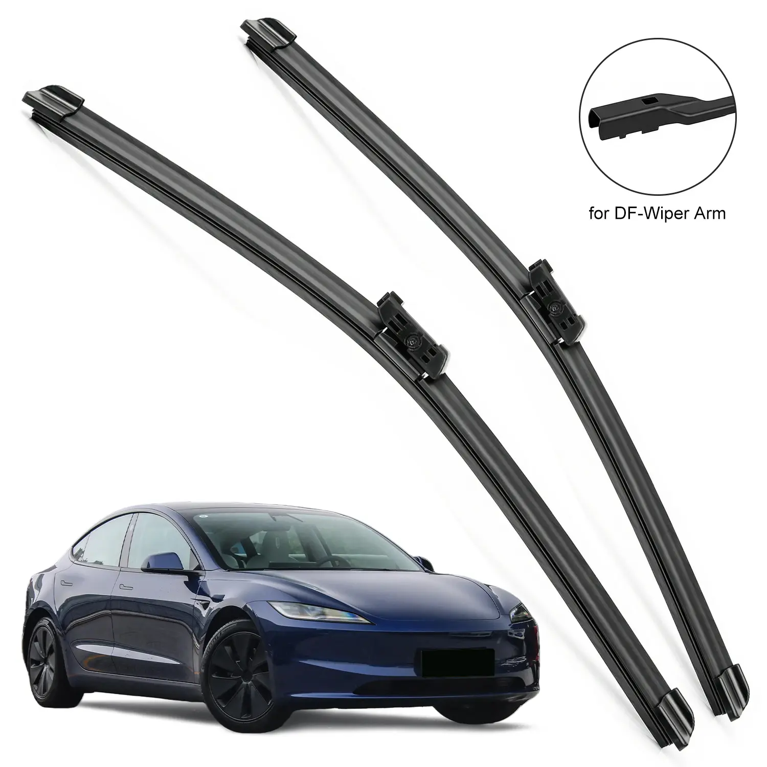 Universal Top Lock Windshield Wiper Blades Replacement, 26"+20"/ 26"+19"/22"+21", Compatible with Tesla Model 3/Model Y, Fit for Toyota Honda Ford Chevrolet Jeep Subaru, Quiet Streak-Free All-Season Easy Install summerwins
