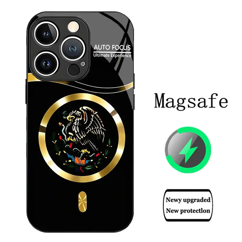 Mexican Eagle Ethnic Totem Phone Case, Vintage Latin Culture Print Design Case for iPhone 17Pro Max/16Plus/15/14/13/12/11 & Samsung Galaxy S26 Ultra S25 Ultra S24 S23 S22 S21 S20, Shockproof Durable Protective Case, Unisex Cultural Phone Case