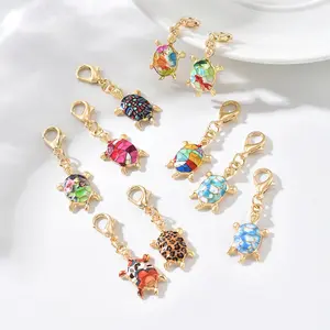 Turtle Keychain Set, 10 Pieces, Cute and Fashionable, Various Styles, Perfect for Backpacks, Wallets, Handbags, Casual Shoes, Multiple Colors