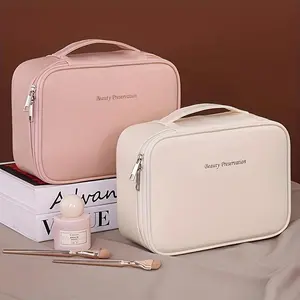New Retro Vintage Vanity Bag, Vintage Makeup Bag, Ladies Large Capacity Makeup Organizer, Waterproof  with Zipper Toiletry Bag, Women Ladies Travel Storage Case