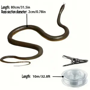 Snake Prank with String and Clip, Fun Party Accessory, Perfect for Gags and Practical Jokes, High-Quality Snake Toy