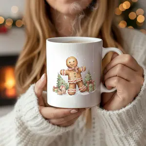 Gingerbread Man Christmas Mug – Cute Holiday Coffee Cup Gift
