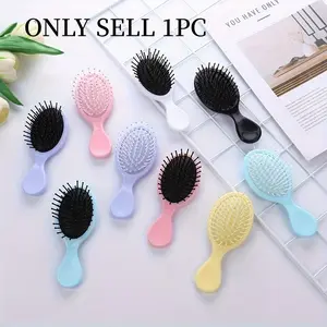 Random Color Mini Hair Brush, 1pc Anti-static Scalp Massage Brush, Hair Styling Tool for Women & Men, Travel Essentials, Grooming Brush, Anti Static Hairbrush