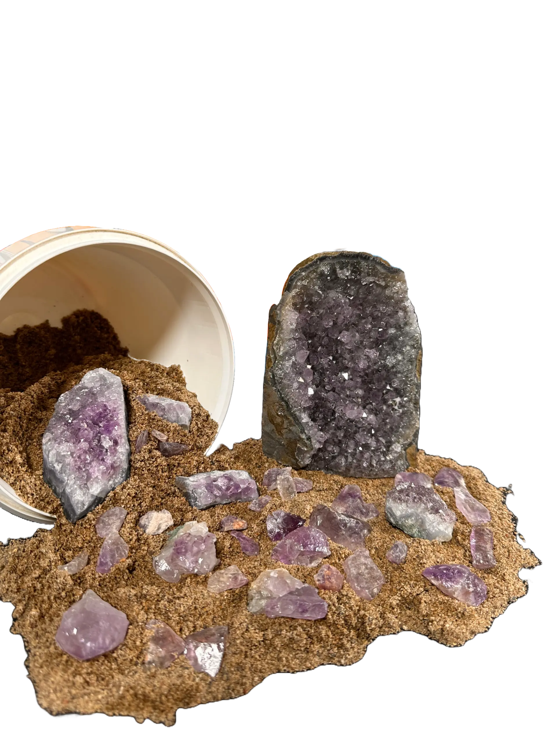 Amethyst Crystal Mining Kit Bucket – Natural Stone Dig Set for Discovery, Collection & Decorative Use